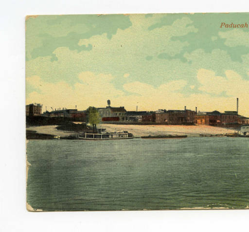 Hand-Painted Post Card titled "Paducah from Owen's Island"