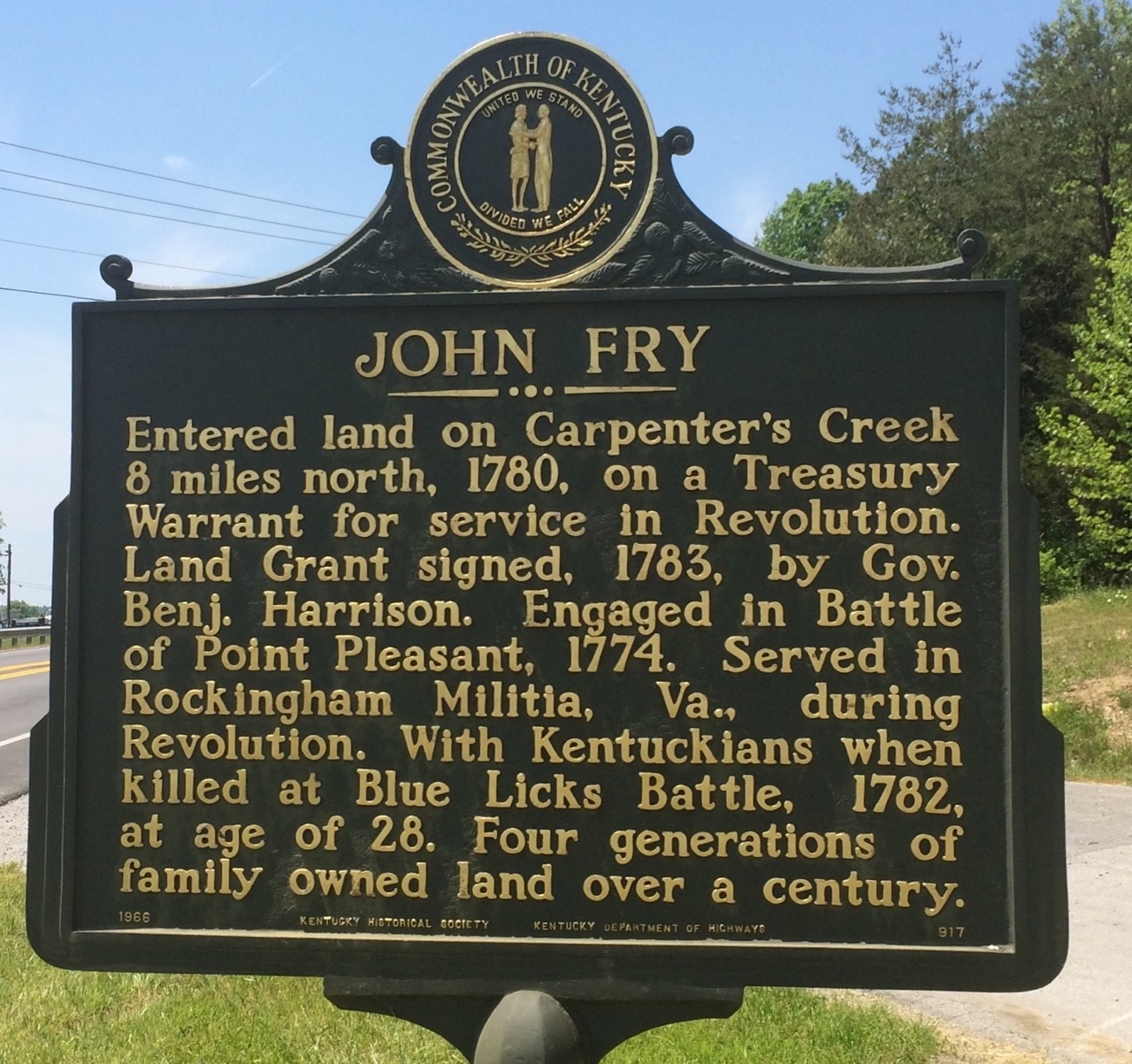 Marker #917 John Fry