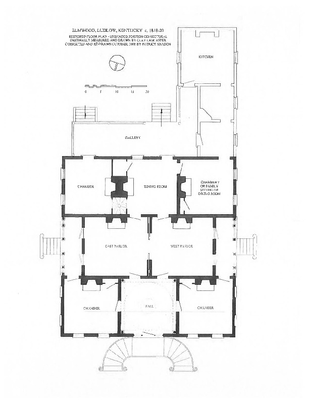 Reconstructed floorplan of Elmwood Hall